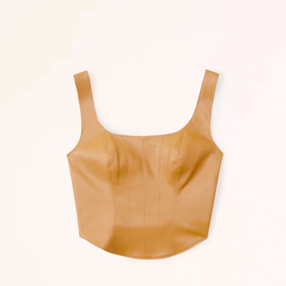 Abercrombie and Fitch | Vegan Leather Corset Scoopneck Top | Size: S | New